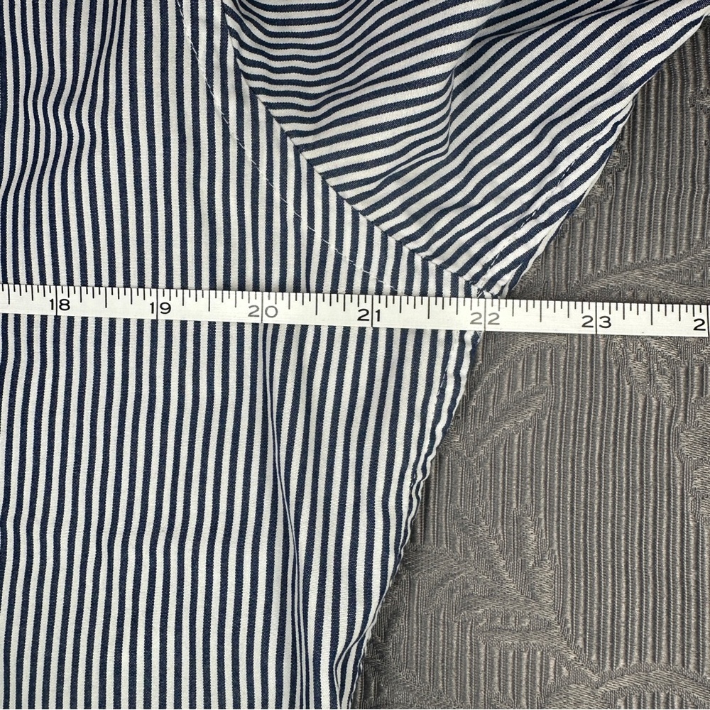 Boggi Milano Custom Fit Blue Striped Long Sleeve Button Up Dress Shirt 44” Chest - Picture 5 of 11